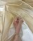 Champagne Crystal Organza Fabric by the Yard, 60" Wide Sheer Lightweight Organza for Wedding Dresses, Event Decor, Curtains & Sewing